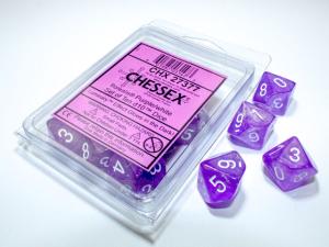Borealis Purple/white Luminary Set of Ten d10s