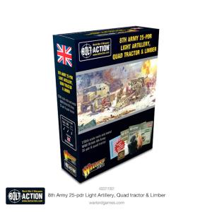 8th Army 25 Pounder Light Artillery, Quad Tractor & Limber