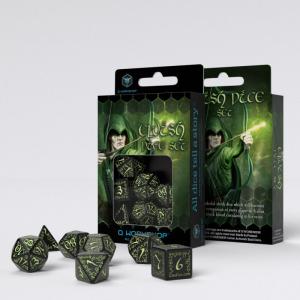 Elvish Black & glow-in-the-dark Dice Set (7)