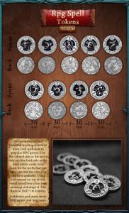 RPG Spell Tokens - Black