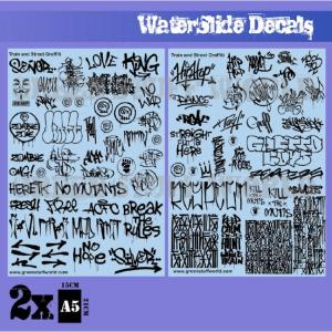 Waterslide Decals - Train and Graffiti Mix - Black