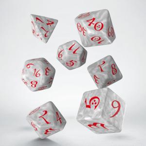 Classic RPG Pearl & red Dice Set (7)