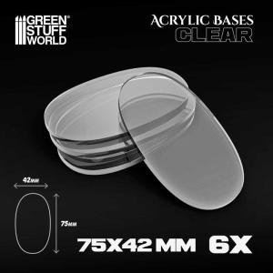 Acrylic Bases - Oval Pill 75x42mm CLEAR
