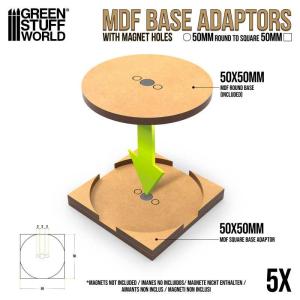 MDF Base adaptor - round to square 50mm