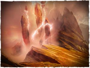 Card game mat - TCG Mountains (24x14 inch)
