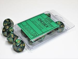Scarab Jade/gold Set of Ten d10´s