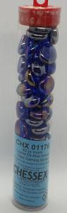 Crystal Dark Blue Iridized Glass Stones Qty 40 or more (12-14 mm)