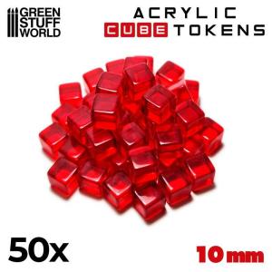Red Acrylic Cube tokens 10mm
