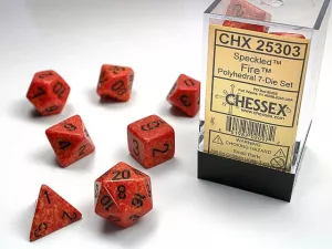 Speckled Polyhedral Fire 7-Die Set