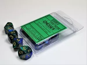Gemini Blue-Green/gold Set of Ten d10s