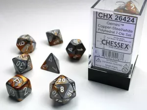 Gemini Polyhedral Copper-Steel/white 7-Die Set