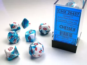 Gemini Polyhedral Astral Blue-White/red 7-Die Set