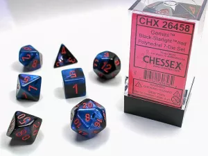 Gemini Polyhedral Black-Starlight/red 7-Die Set