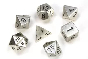 Metal Silver 7 Die Polyhedral Set