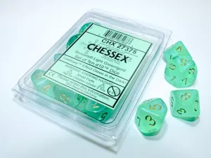 Borealis Light Green/gold Luminary Set of Ten d10s