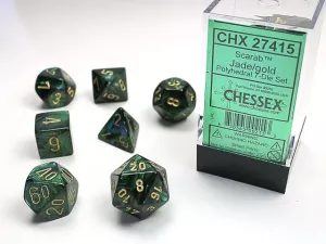 Scarab Jade/gold 7-Die Set