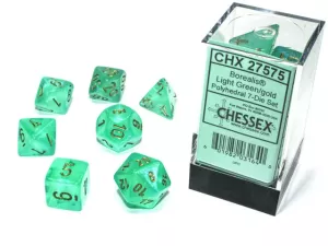 Borealis Polyhedral Light Green/gold Luminary 7-Die Set