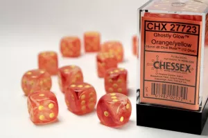Ghostly Glow 16 mm d6 Orange/yellow Dice Block (12 dice)