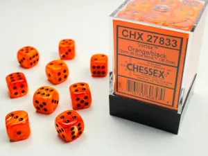 Vortex Dice 12mm d6 Orange/black Dice Block (36 dice)