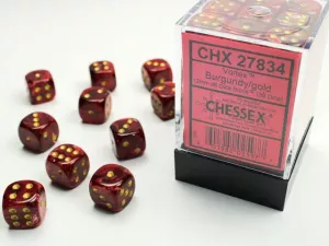 Vortex 12mm d6 Burgundy/gold Dice Block (36 dice)
