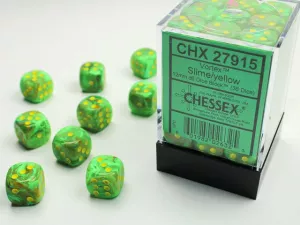 Vortex 12 mm d6 Slime/yellow Dice Block (36 dice)