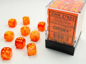 Ghostly Glow 12 mm d6 Orange/yellow Dice Block (36 dice)