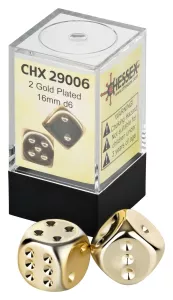 Gold Metallic look 16mm d6 Pair (2st)