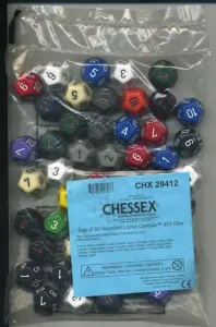Opaque Bag of 50 Assorted Polyhedral d12 Dice