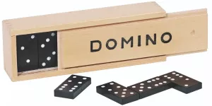 Domino Game In Wooden Box (liten träask)
