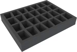 FS050C4BO 50 mm (2 inch) Figure Foam Tray with base and 28 slots for larger tabl