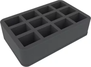 HS070I012BO 70 mm (2.75 inch) half-size Figure Foam Tray with base - 12 large an