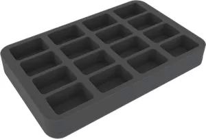 HS035BF05BO 35 mm (1.4 inches) half-size Figure Foam Tray with 16 slots