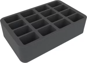 HS070BF05BO 70 mm (2.75 inches) half-size Figure Foam Tray with 16 slots