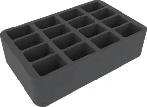 HSCY070BO 70 mm (2.75 inches) half-size Figure Foam Tray with 16 slots