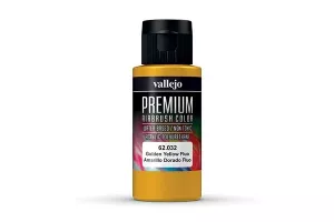 Vallejo Premium Airbrush Color: Golden Yellow Fluo (60 ml)