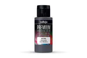 Vallejo Premium Airbrush Color: Metallic Gunmetal (60 ml)