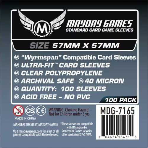 MayDay Sleeves Square Card 57x57 (100) (Suitable for Wyrmspan)