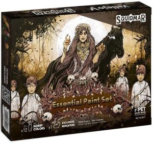 SQUIDMAR Vallejo Essential paint set, 12 assorted game colors + figure
