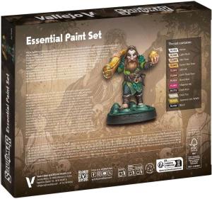 SQUIDMAR Vallejo Essential paint set, 12 assorted game colors + figure