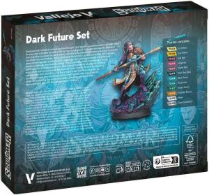 SQUIDMAR Vallejo Dark Future paint set 12 assorted game colors + figure
