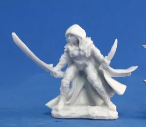 Deladrin, Female Assassin (Sword and Shield) (sculpted by Werner Klocke)