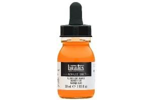 LIQUITEX ACRYLIC INK 30ML FLUORESCENT ORANGE 982