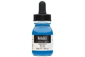 LIQUITEX ACRYLIC INK 30ML FLUORESCENT BLUE 984