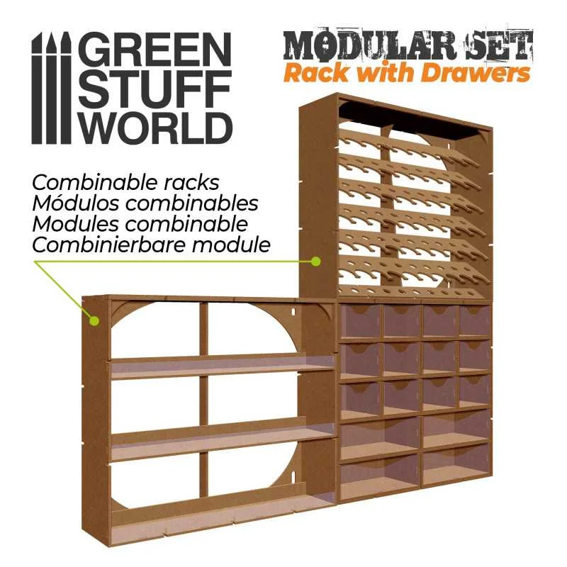 Verical Module In Modular Rack GSW MODULAR SET: Vertical rack with Drawers