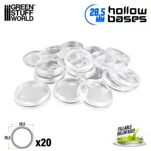 Transparent Hollow Plastic Bases - ROUND 28,5mm