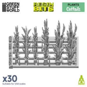 3D printed set - Cattail Plants