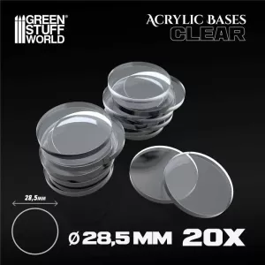 Acrylic Bases - Round 28,5mm CLEAR