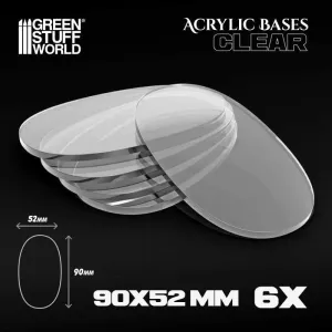Acrylic Bases - Oval Pill 90x52mm CLEAR