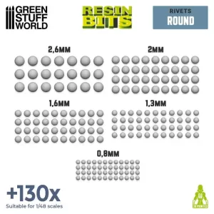 3D Printed Set - Micro Rivets - Round