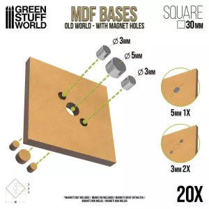 MDF Old World Bases - Square 30 mm